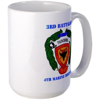 3B4M - M01 - 03 - 3rd Battalion 4th Marines with Text - Large Mug - Click Image to Close